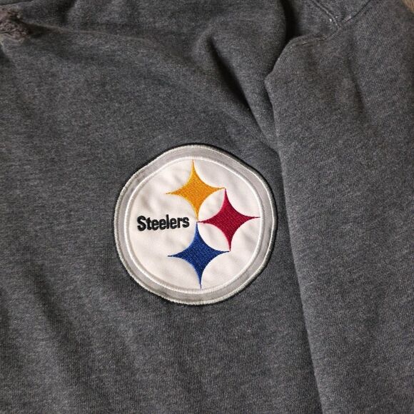 NFL Pro Line Pittsburgh Steelers Gray Heavy Duty Zip Up Hoodie Size XL - Picture 2 of 4